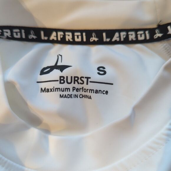 LAFROI Burst Maximum Performance Rash Guard Shirt Mens Small White Black Skulls - Picture 5 of 7